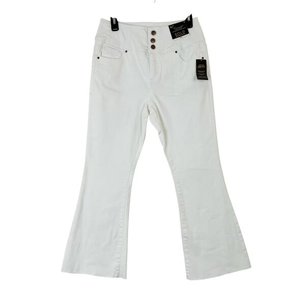 BOLD elements Denim - Bold Elements White High Rise Crop Flare Denim Jeans Stretch Waist NWT Women’s